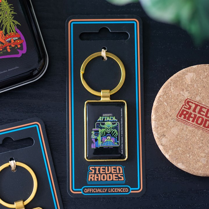 Anxiety Attack Keyring by Steven Rhodes