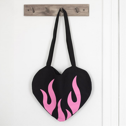Burning Heart Satin Tote Bag