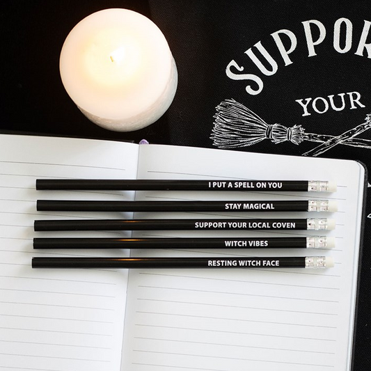 The Coven Club Set of 5 Witchy Pencils