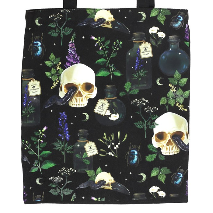 Venom & Vines Print Polycotton Tote Bag