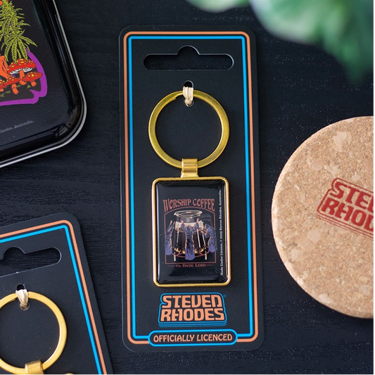 Worship Coffee Keyring by Steven Rhodes