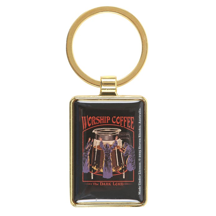 Worship Coffee Keyring by Steven Rhodes