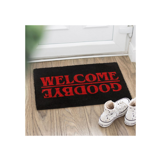 Black Welcome Goodbye Doormat