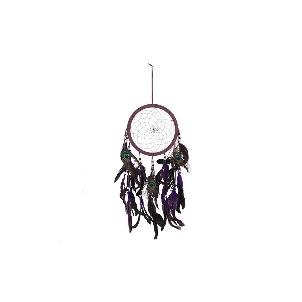 Purple Peacock Feather Dreamcatcher