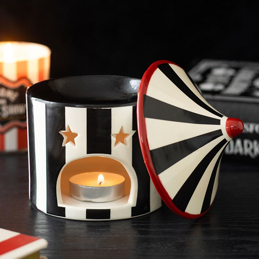 Black Striped Circus Tent Oil Burner