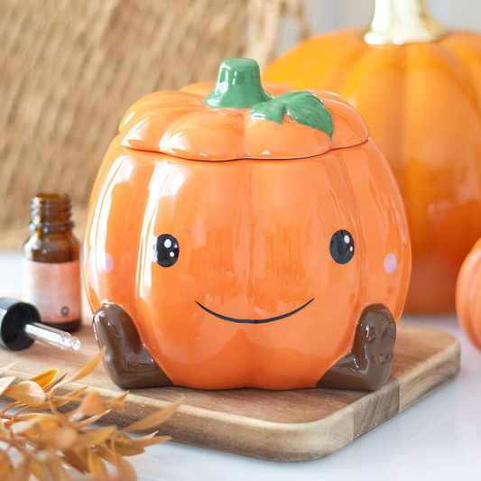 Cute Smiling Pumpkin Oil Burner and Wax Warmer