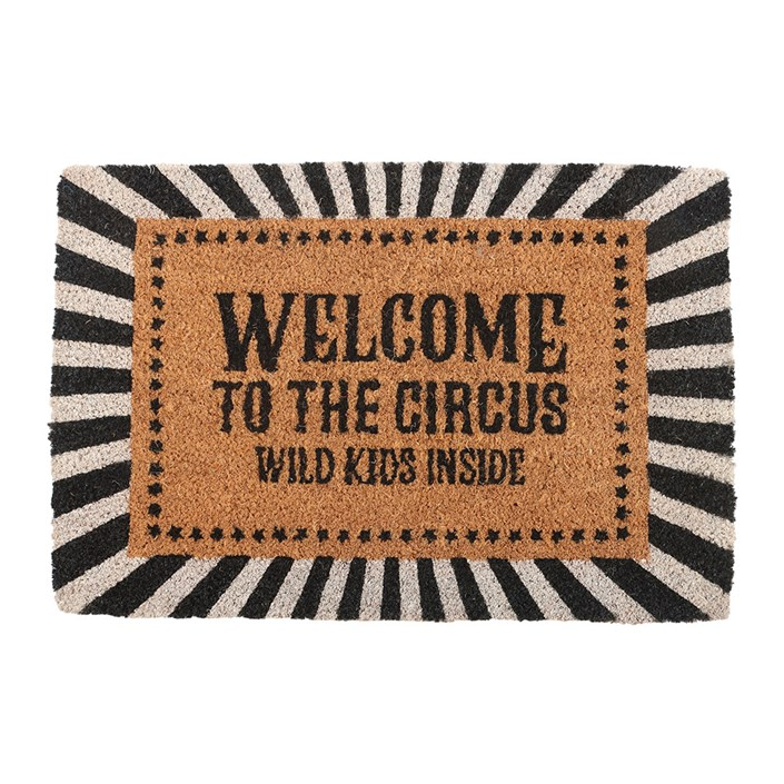 Black Welcome to the Circus Doormat