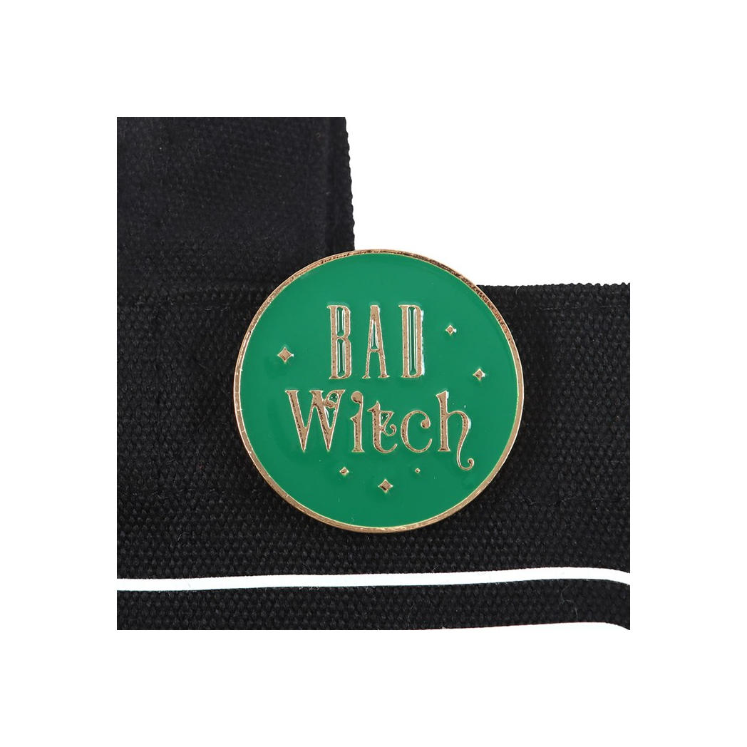 Bad Witch Social Club Polycotton Tote Bag with Pin Badge