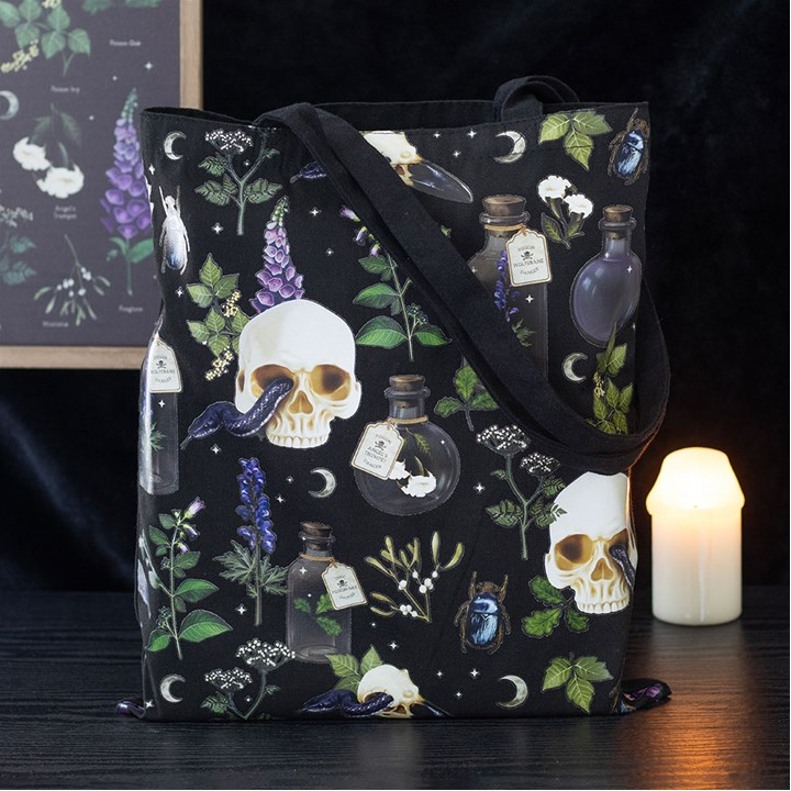 Venom & Vines Print Polycotton Tote Bag