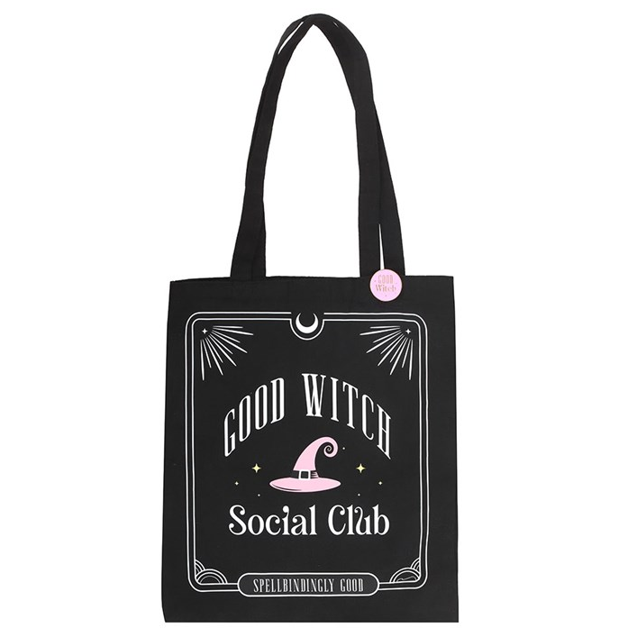 Good Witch Social Club Polycotton Tote Bag with Pin Badge