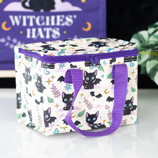 Cute and Creepy Cat Print Lunch Bag