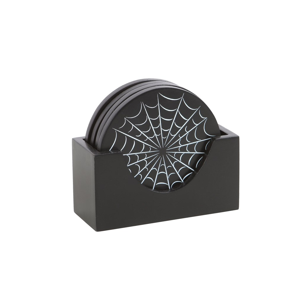 Black Spiderweb Coaster Set