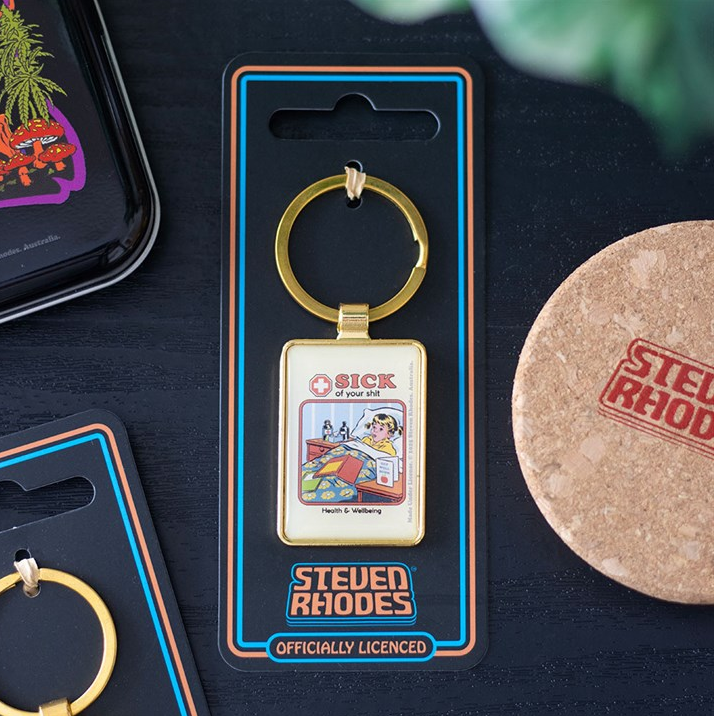 Sick of Your Shit Keyring by Steven Rhodes
