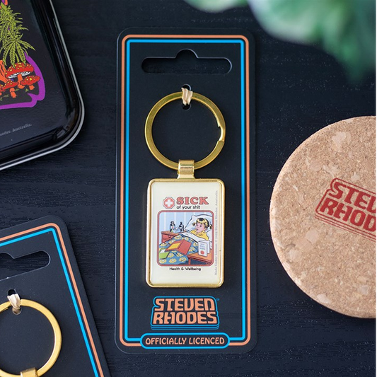 Sick of Your Shit Keyring by Steven Rhodes