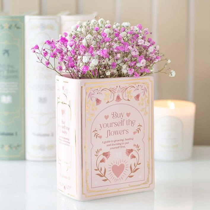 Pink Book Shaped Vase