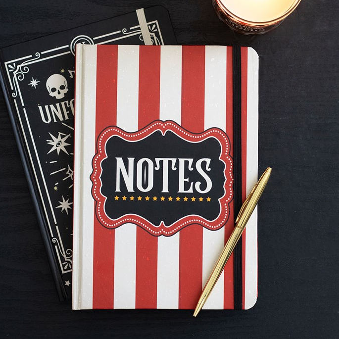 Red Circus Stripe A5 Notebook