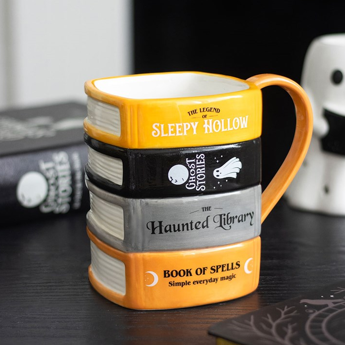 The Haunted Library Book Stack Mug