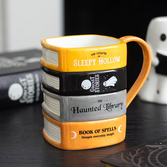 The Haunted Library Book Stack Mug