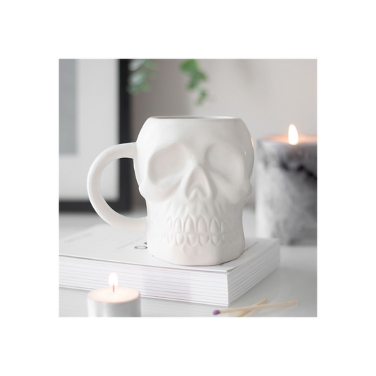 Matte White Skull Mug