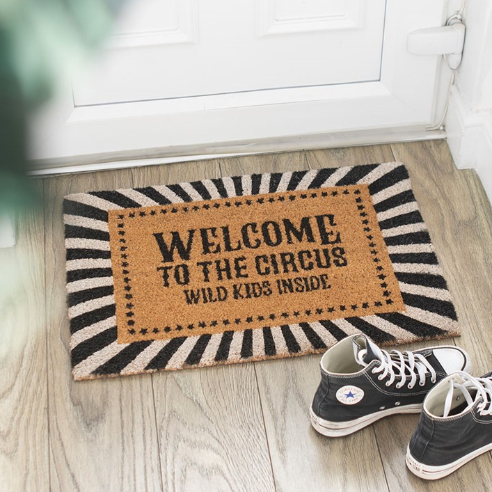 Black Welcome to the Circus Doormat