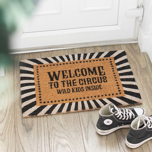 Black Welcome to the Circus Doormat