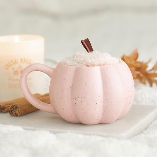 Pink Pumpkin Mug and Socks Set