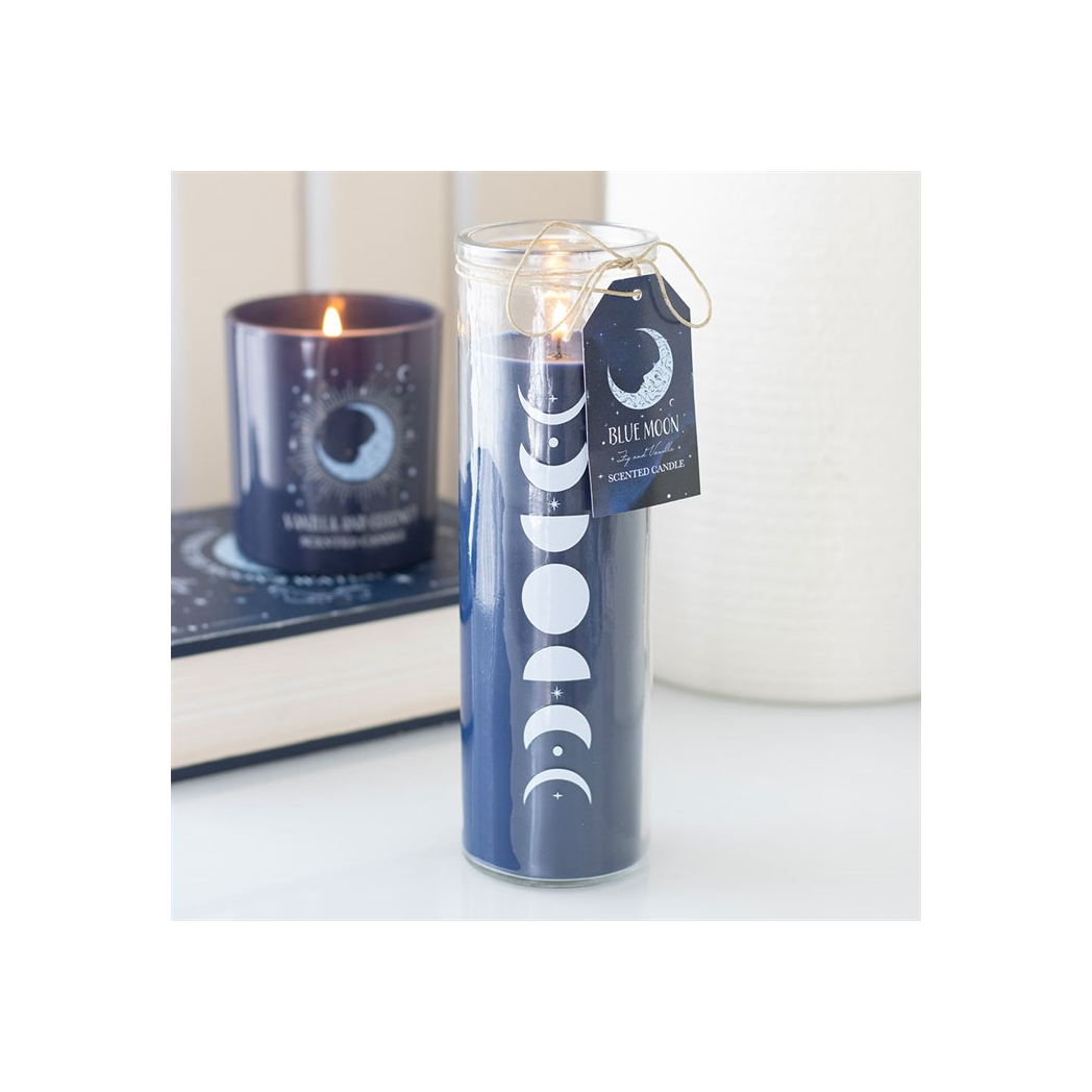 Blue Moon Phase Fig & Vanilla Scented Glass Tube Candle