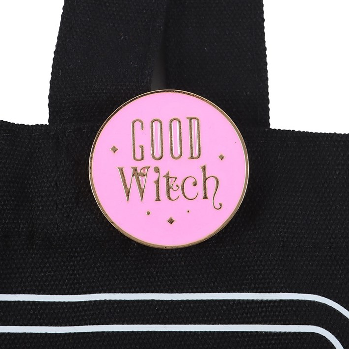 Good Witch Social Club Polycotton Tote Bag with Pin Badge