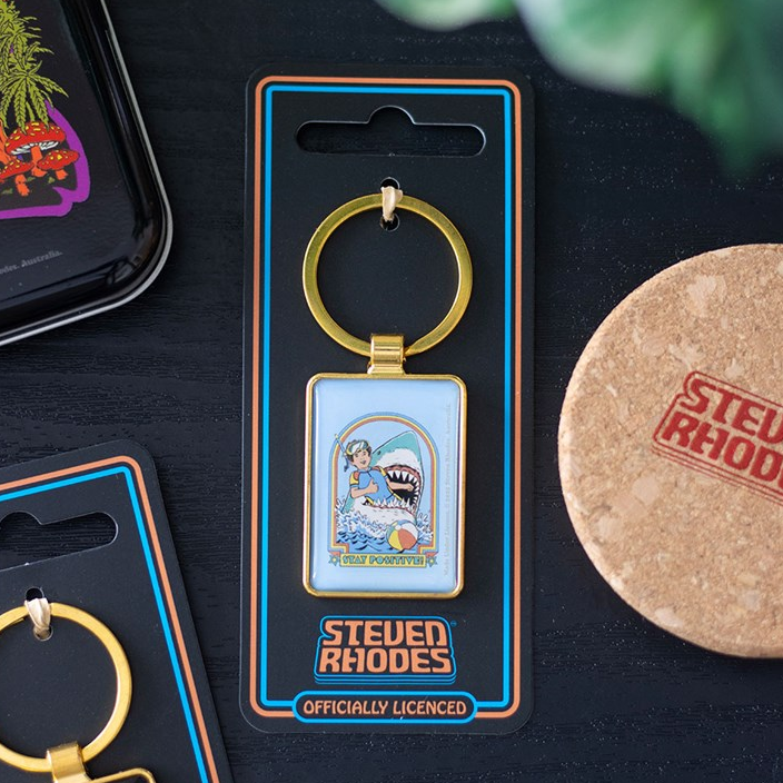 Stay Positive Keyring by Steven Rhodes